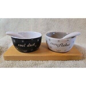 Floor 9 Salt and Pepper Bowls Coal Dust And Snowflakes